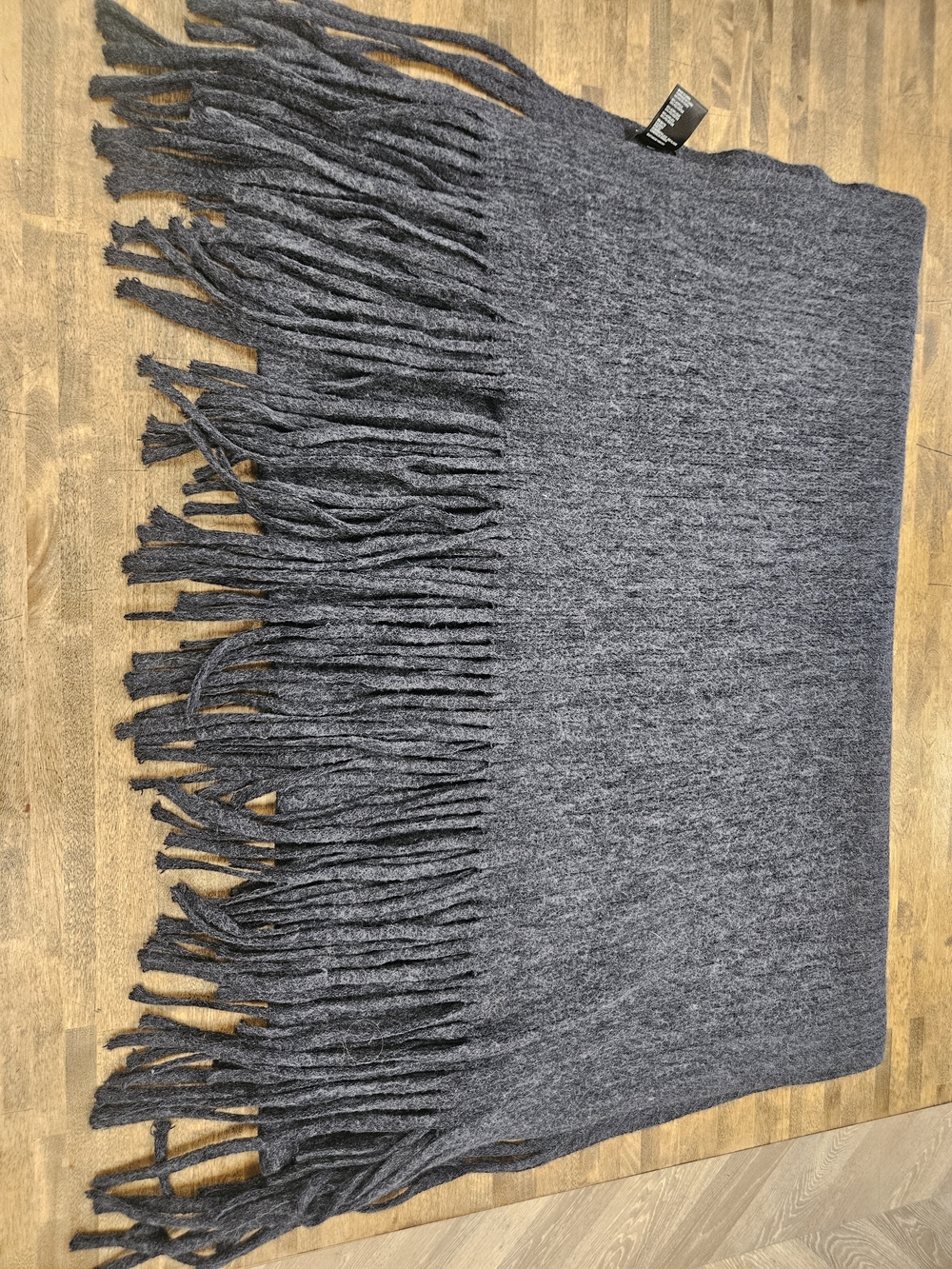 Anthropologie Dark Gray Knit Fringe Wrap